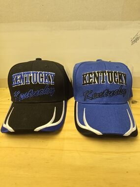 Kentucky Embroidered Baseball Caps - Black and Royal Blue